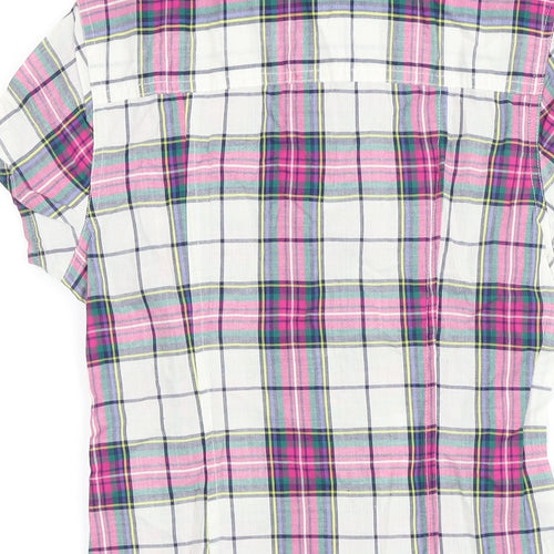 Now Womens Pink Check 100% Cotton Basic Blouse Size 8 Collared