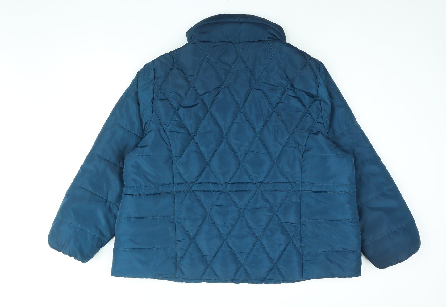 Marks and Spencer Womens Blue Puffer Jacket Coat Size 24 Zip