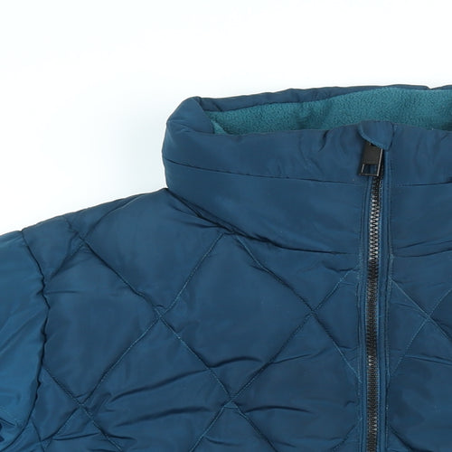 Marks and Spencer Womens Blue Puffer Jacket Coat Size 24 Zip