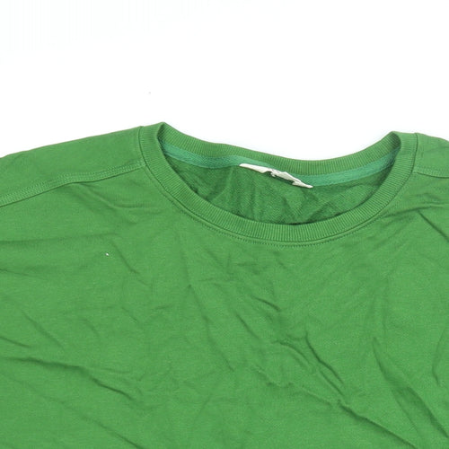 Per Una Womens Green Cotton Basic T-Shirt Size S Round Neck