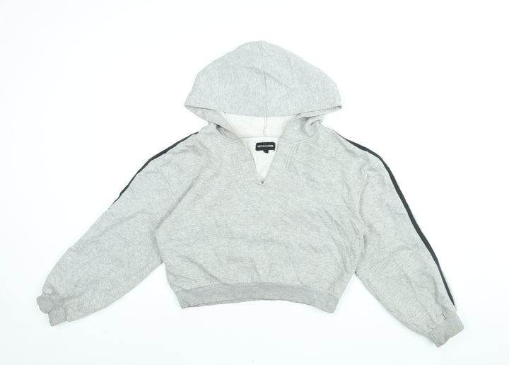PRETTYLITTLETHING Womens Grey Cotton Pullover Hoodie Size S Pullover