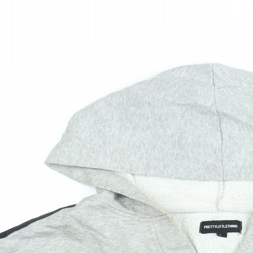 PRETTYLITTLETHING Womens Grey Cotton Pullover Hoodie Size S Pullover