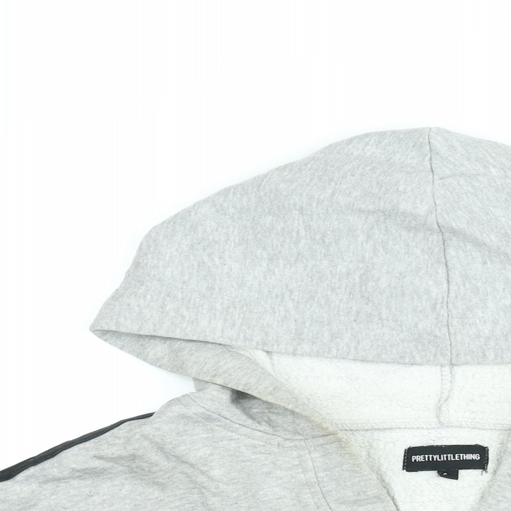 PRETTYLITTLETHING Womens Grey Cotton Pullover Hoodie Size S Pullover