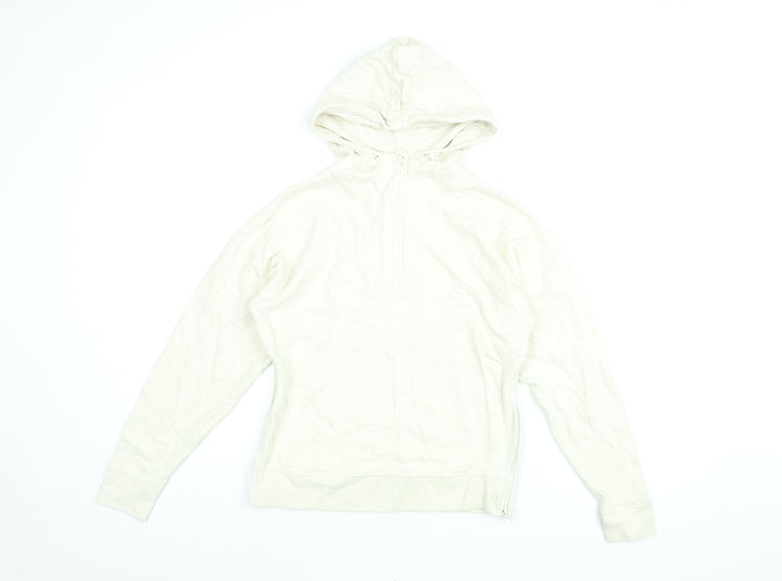 GOODMOVE Womens Beige Cotton Pullover Hoodie Size 6 Zip