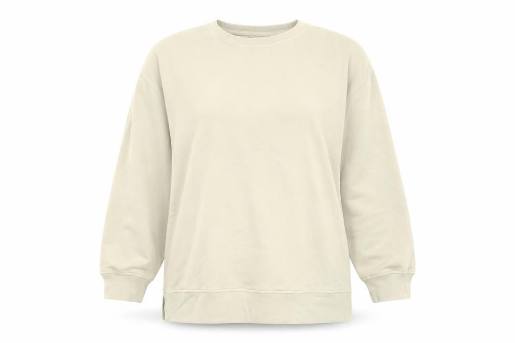 Front view of Autograph women’s beige cotton pullover sweatshirt, size UK 20, pullover