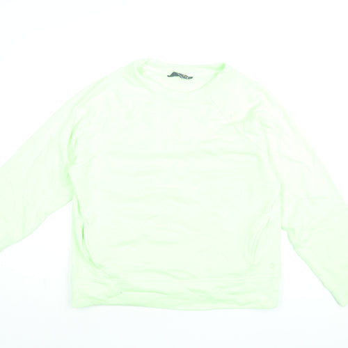 GOODMOVE Womens Green Cotton Pullover Sweatshirt Size 10 Pullover