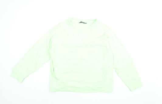 GOODMOVE Womens Green Cotton Pullover Sweatshirt Size 10 Pullover