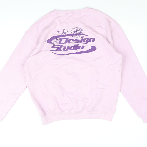 PRETTYLITTLETHING Womens Purple Cotton Pullover Sweatshirt Size S Pullover - Design Studio