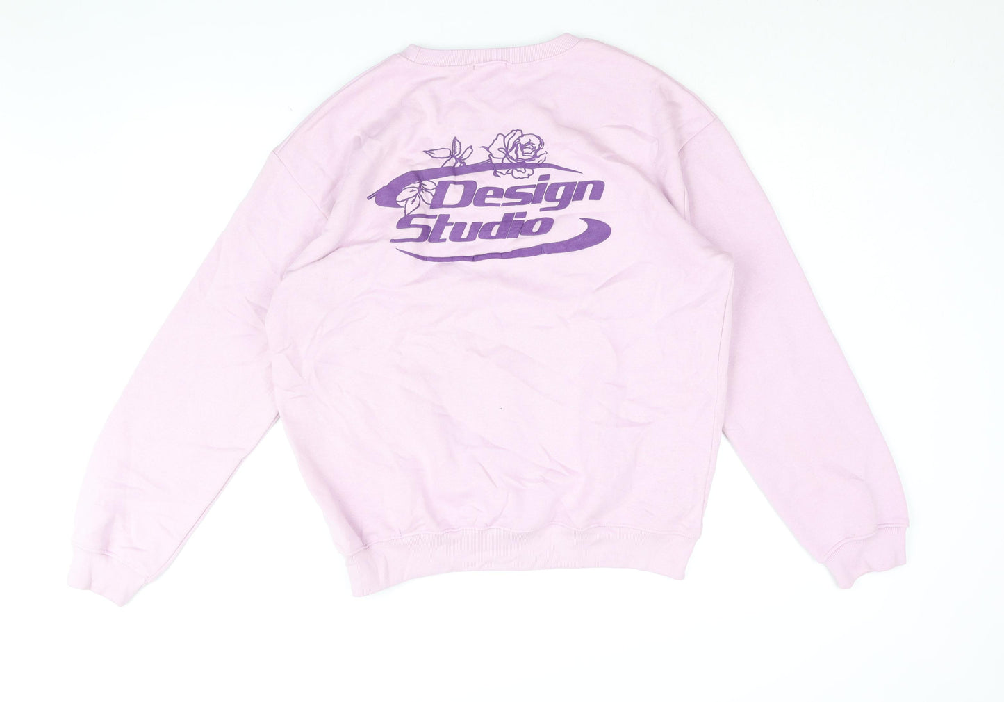 PRETTYLITTLETHING Womens Purple Cotton Pullover Sweatshirt Size S Pullover - Design Studio