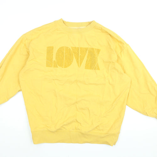 NEXT Womens Yellow Cotton Pullover Sweatshirt Size M Pullover - Love