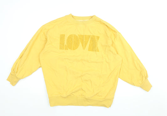 NEXT Womens Yellow Cotton Pullover Sweatshirt Size M Pullover - Love