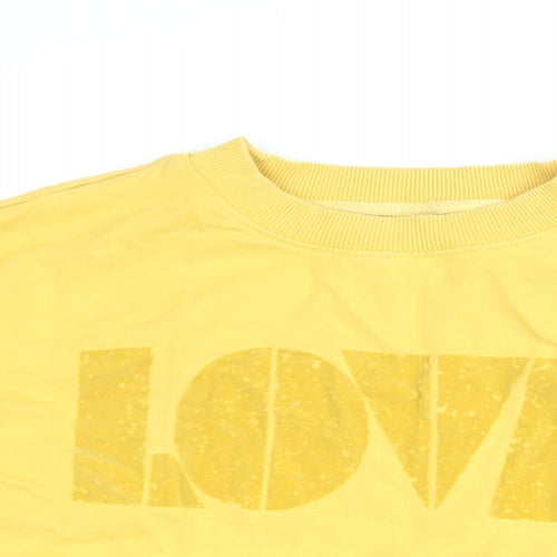 NEXT Womens Yellow Cotton Pullover Sweatshirt Size M Pullover - Love