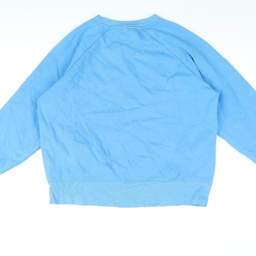 GOODMOVE Womens Blue Cotton Pullover Sweatshirt Size 14 Pullover