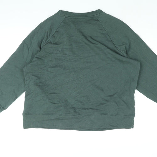 GOODMOVE Womens Green Cotton Pullover Sweatshirt Size 14 Pullover