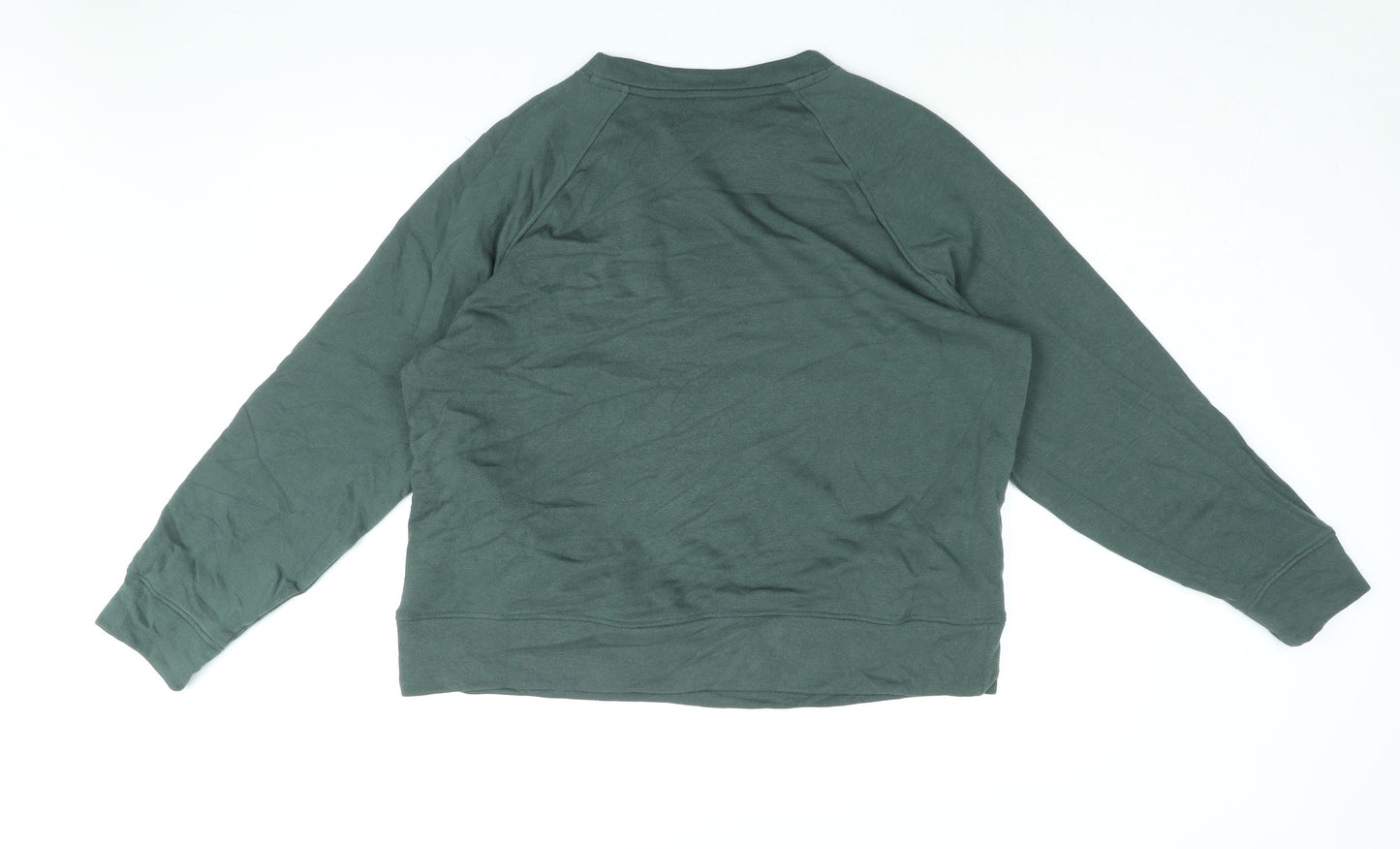 GOODMOVE Womens Green Cotton Pullover Sweatshirt Size 14 Pullover