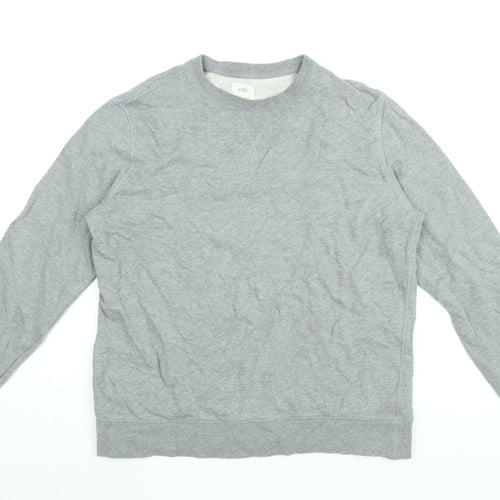 Marks and Spencer Mens Grey Cotton Pullover Sweatshirt Size L