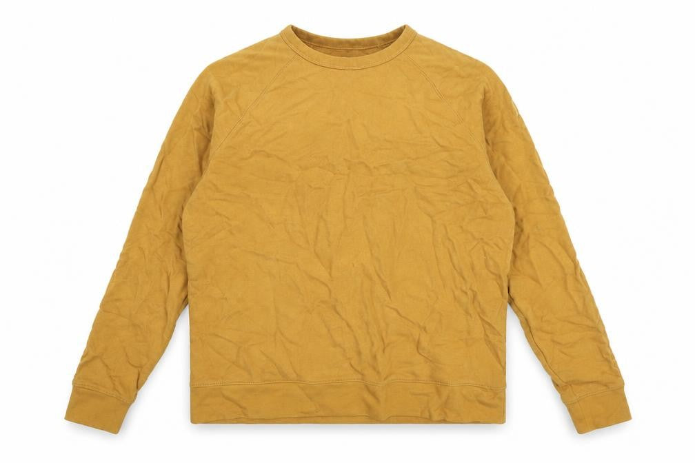 Front view of Marks & Spencer women’s yellow cotton pullover sweatshirt, size M, pullover