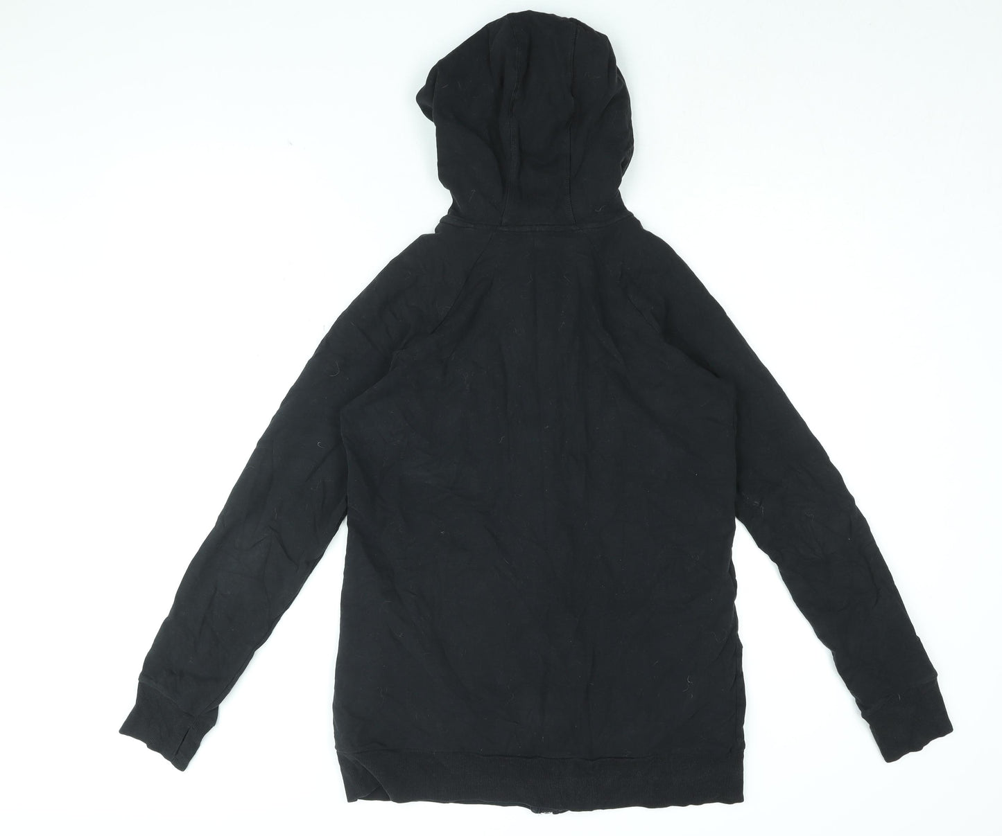 GOODMOVE Womens Black Cotton Full Zip Hoodie Size 10 Zip