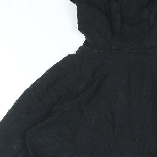 GOODMOVE Womens Black Cotton Full Zip Hoodie Size 10 Zip