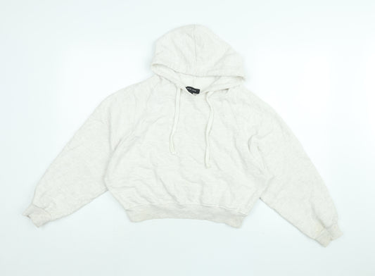 New Look Womens White Cotton Pullover Hoodie Size 10 Pullover