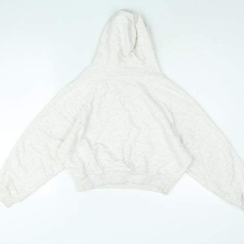 New Look Womens White Cotton Pullover Hoodie Size 10 Pullover