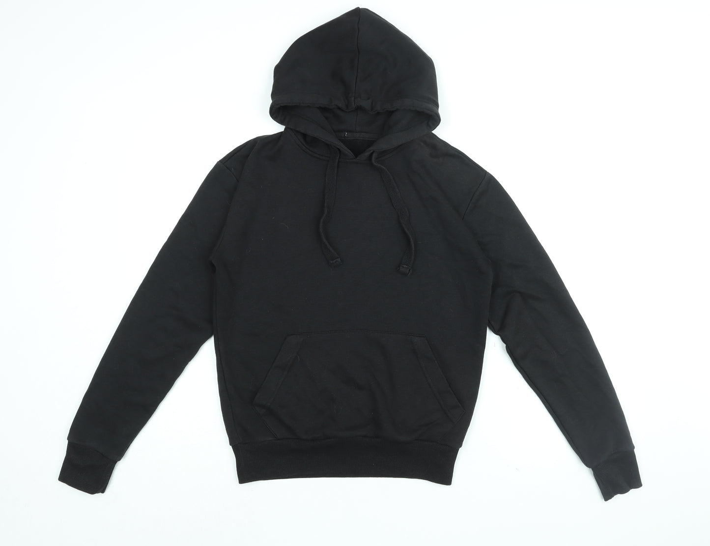 Boohoo Womens Black Cotton Pullover Hoodie Size S Pullover