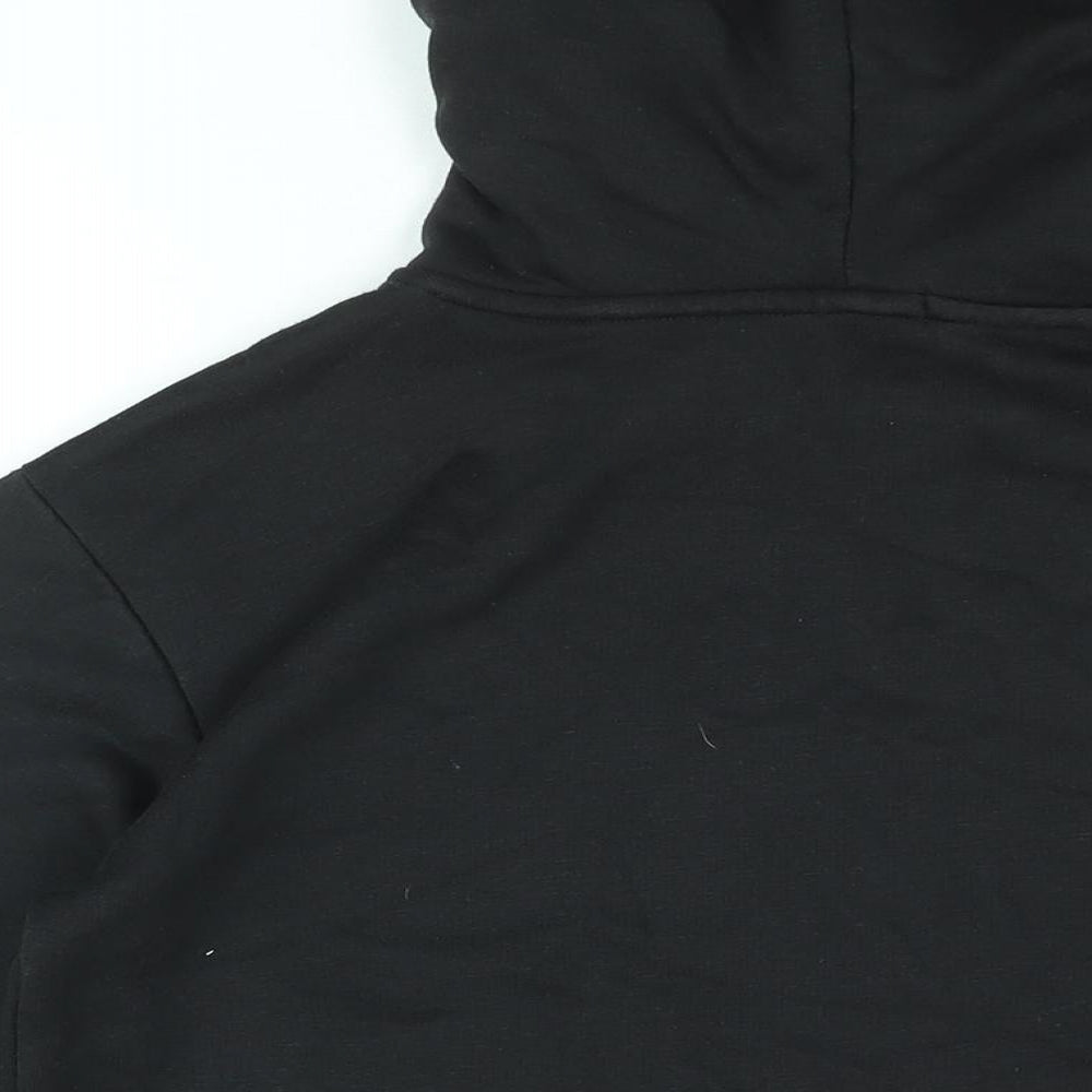 Boohoo Womens Black Cotton Pullover Hoodie Size S Pullover