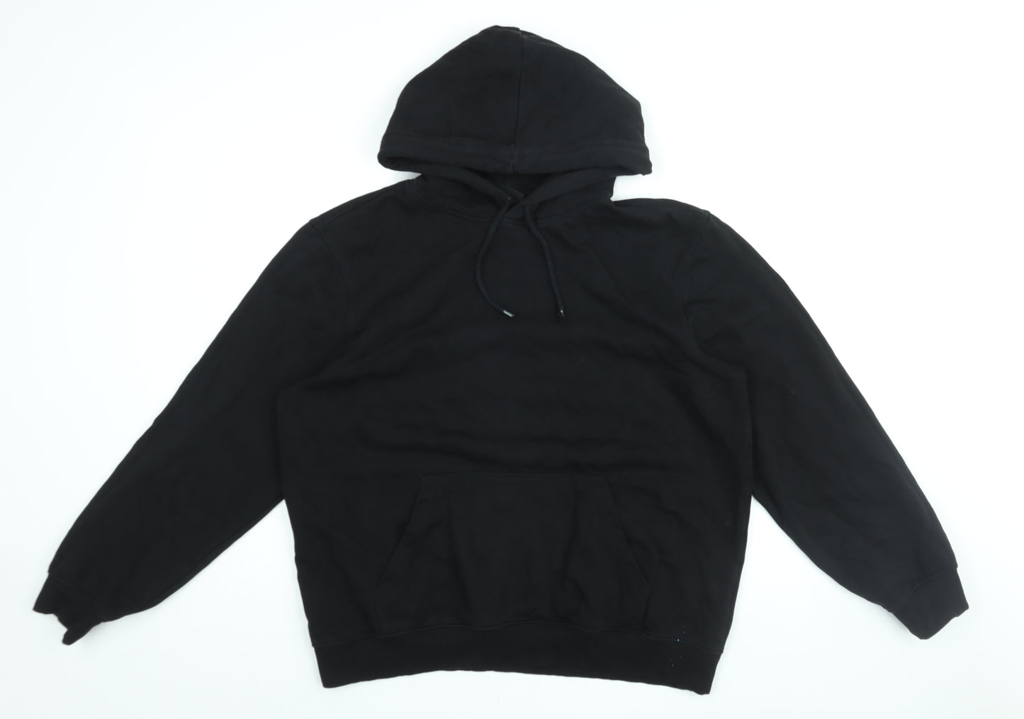 H&M Mens Black Cotton Pullover Hoodie Size L