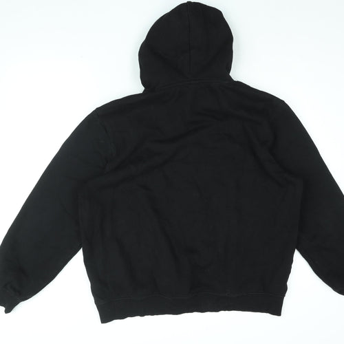 H&M Mens Black Cotton Pullover Hoodie Size L