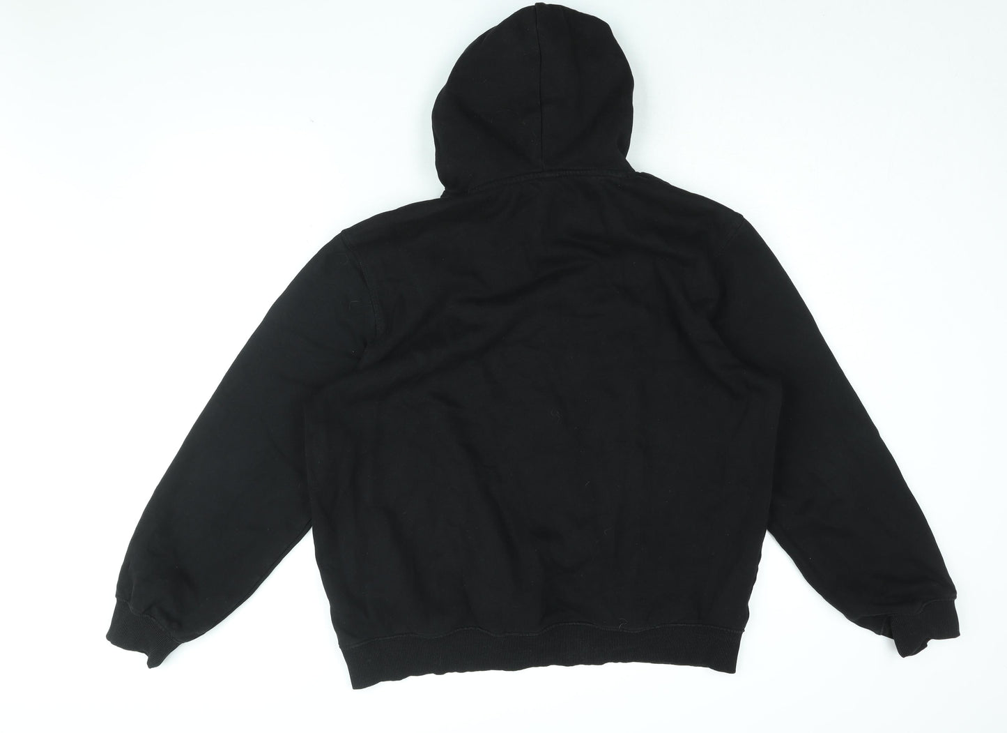 H&M Mens Black Cotton Pullover Hoodie Size L