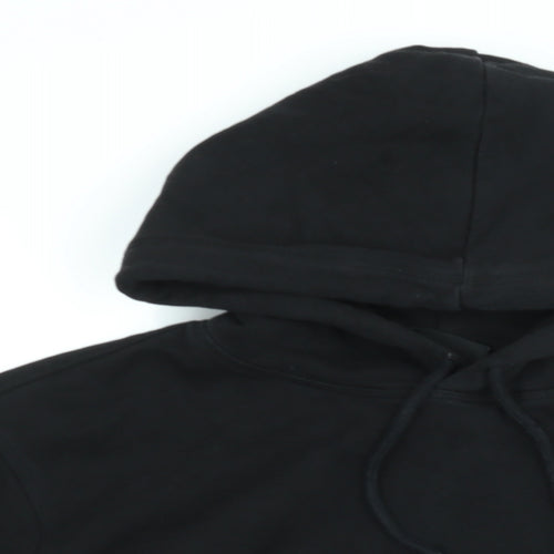 H&M Mens Black Cotton Pullover Hoodie Size L