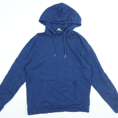 ASOS Mens Blue Cotton Pullover Hoodie Size L