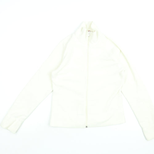 H&M Womens White Polyester Full Zip Sweatshirt Size 14 Zip