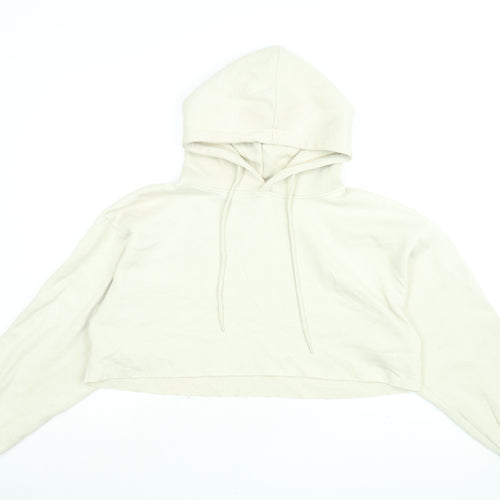 PRETTYLITTLETHING Womens Beige Cotton Pullover Hoodie Size S Pullover