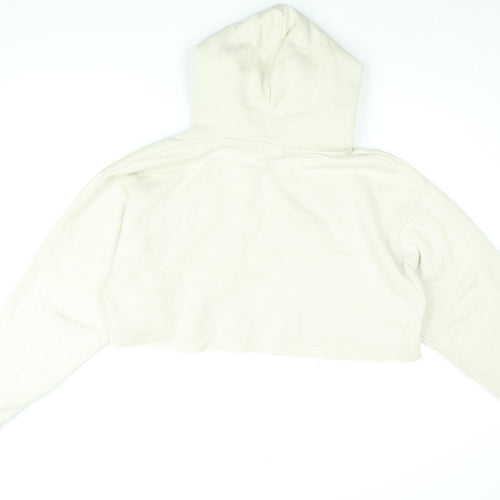 PRETTYLITTLETHING Womens Beige Cotton Pullover Hoodie Size S Pullover