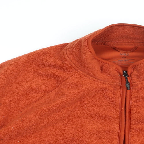 Marks and Spencer Mens Orange Polyester Full Zip Sweatshirt Size 2XL