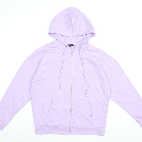 Marks and Spencer Womens Purple Cotton Full Zip Hoodie Size 10 Zip