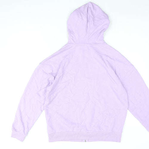 Marks and Spencer Womens Purple Cotton Full Zip Hoodie Size 10 Zip