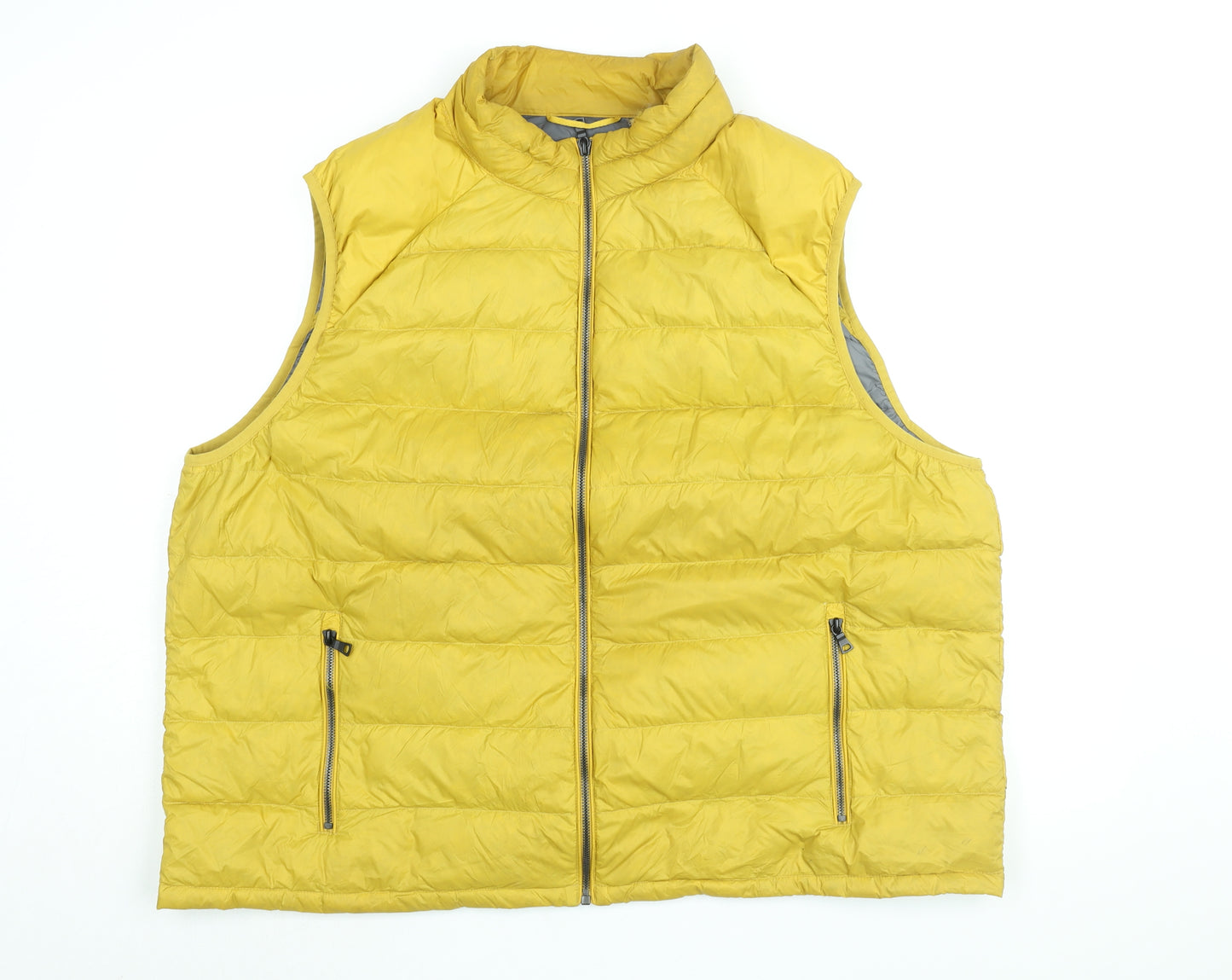 Marks and Spencer Mens Yellow Gilet Coat Size 4XL Zip