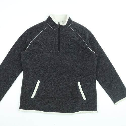 NEXT Womens Grey Acrylic Pullover Sweatshirt Size 12 Zip