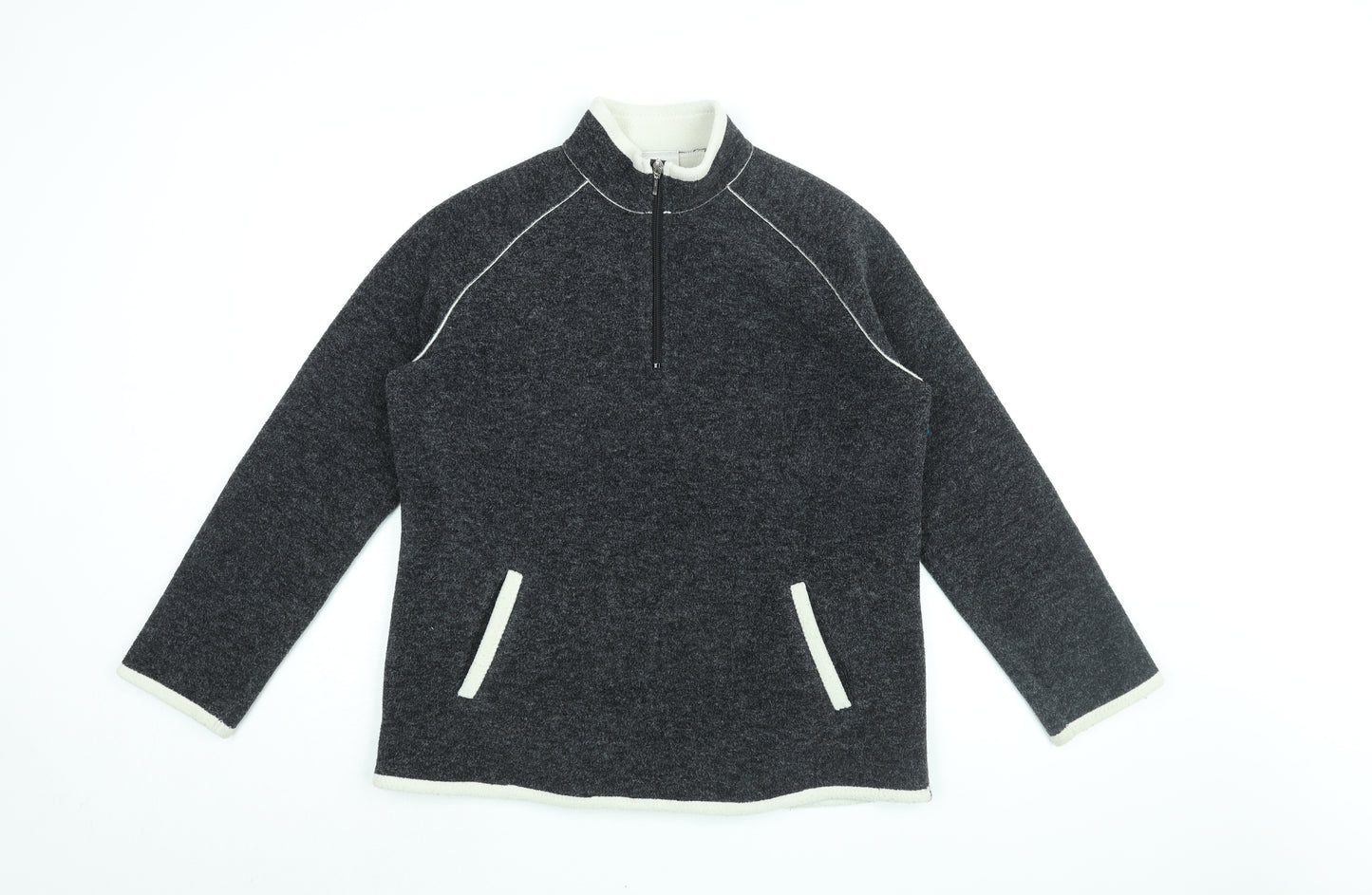 NEXT Womens Grey Acrylic Pullover Sweatshirt Size 12 Zip
