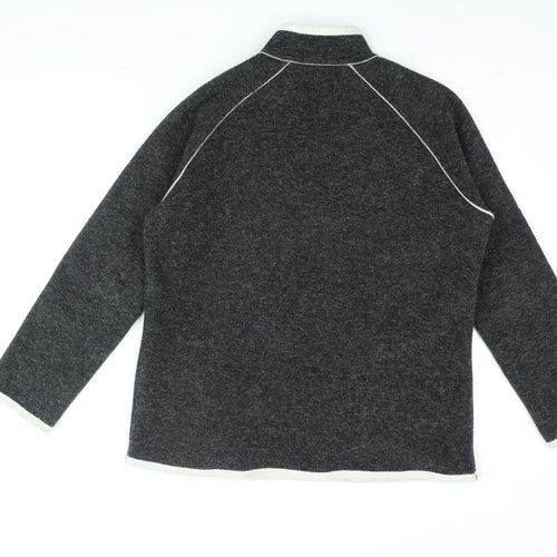 NEXT Womens Grey Acrylic Pullover Sweatshirt Size 12 Zip