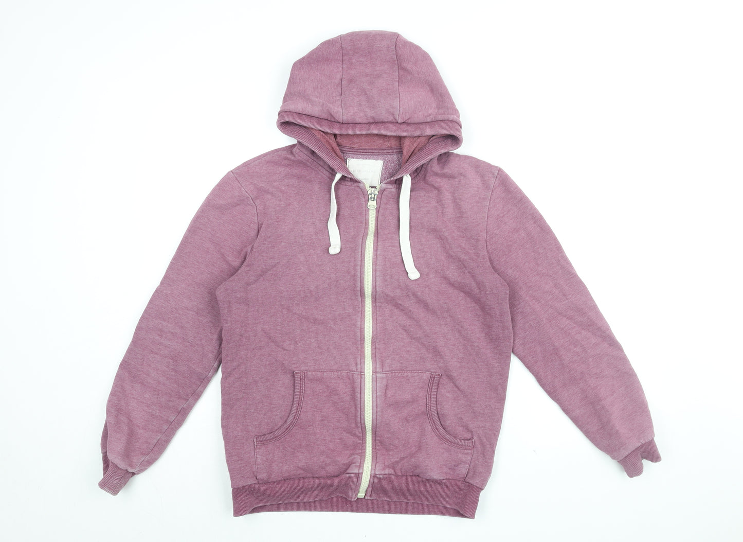 River Island Womens Purple Cotton Full Zip Hoodie Size M Zip