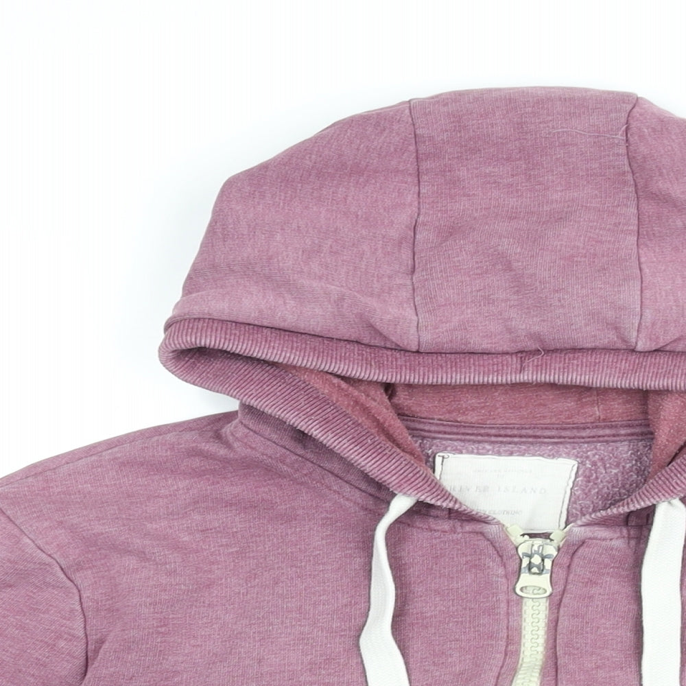 River Island Womens Purple Cotton Full Zip Hoodie Size M Zip