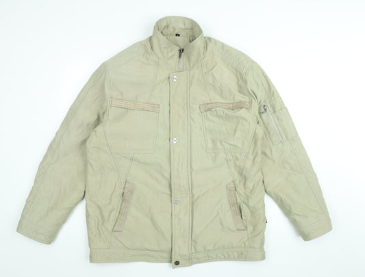 Saxon Mens Beige Jacket Coat Size M Zip