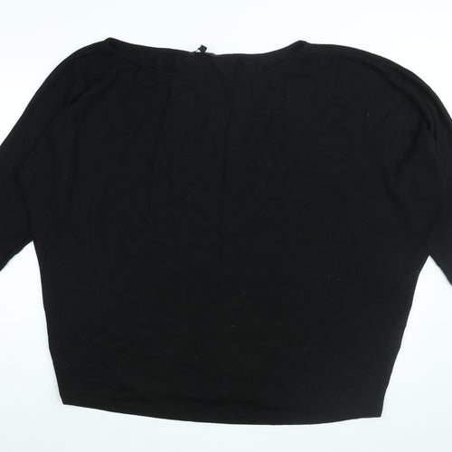 Friends Like These Womens Black Polyester Basic T-Shirt Size 22 Round Neck