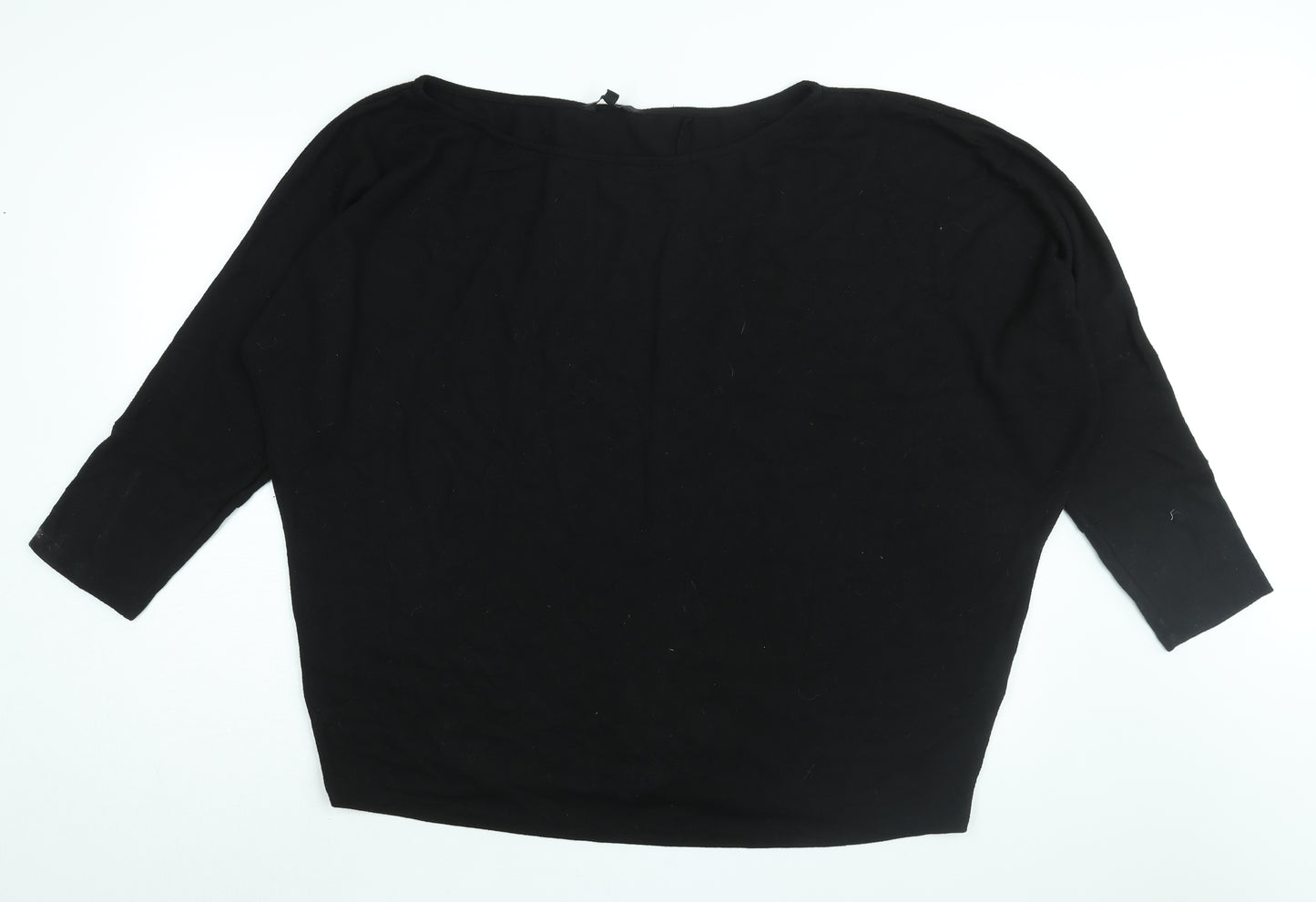 Friends Like These Womens Black Polyester Basic T-Shirt Size 22 Round Neck
