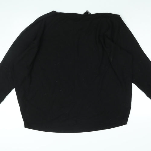 Friends Like These Womens Black Polyester Basic T-Shirt Size 22 Round Neck