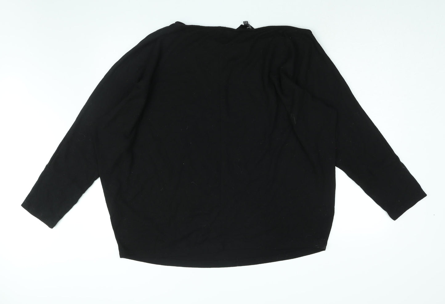 Friends Like These Womens Black Polyester Basic T-Shirt Size 22 Round Neck