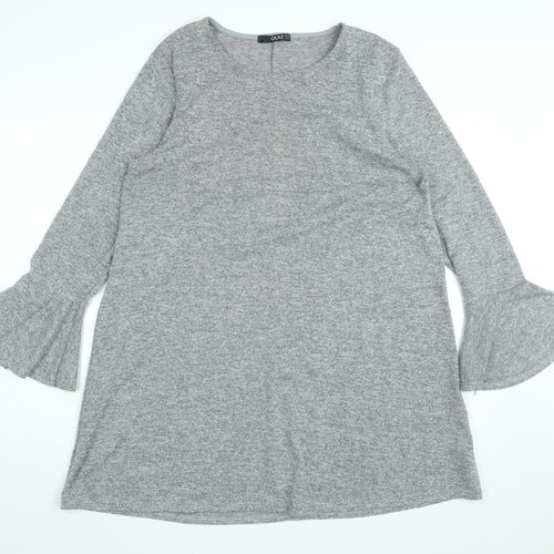 Quiz Womens Grey Polyester Shift Size 16 Round Neck Pullover